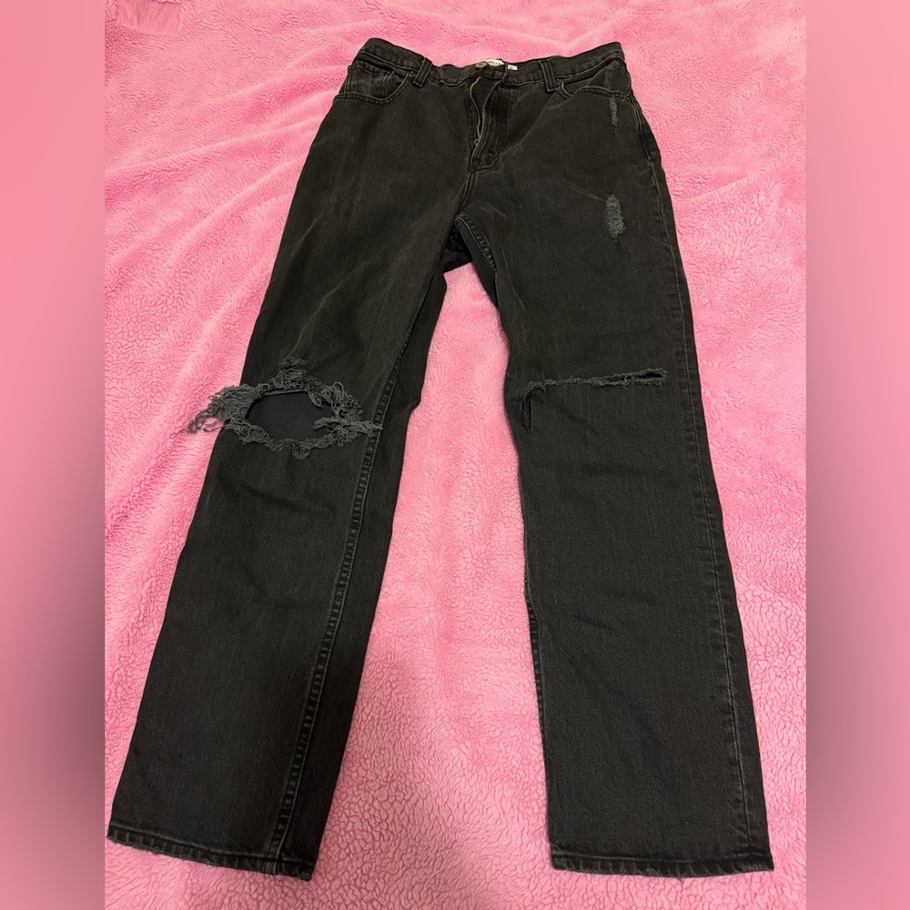 Abercrombie & Fitch Black Distressed Jeans